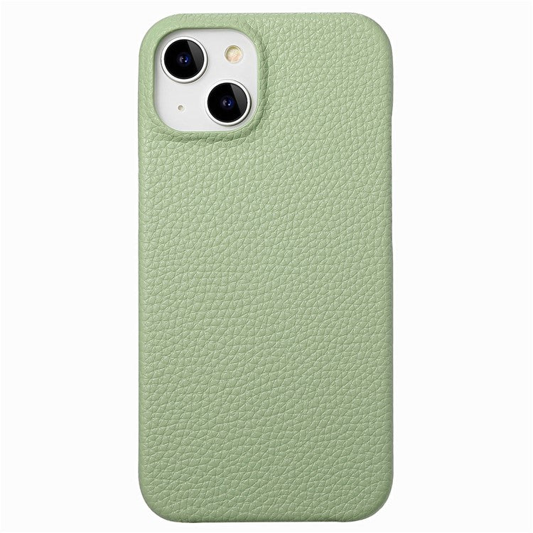 Y1 For iPhone 14 Plus Case Anti-scratch Litchi Texture PU Leather Coated PC Phone Cover - Matcha Green