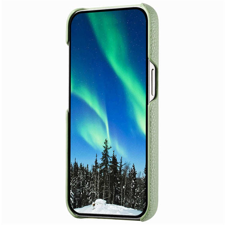 Y1 For iPhone 14 Plus Case Anti-scratch Litchi Texture PU Leather Coated PC Phone Cover - Matcha Green