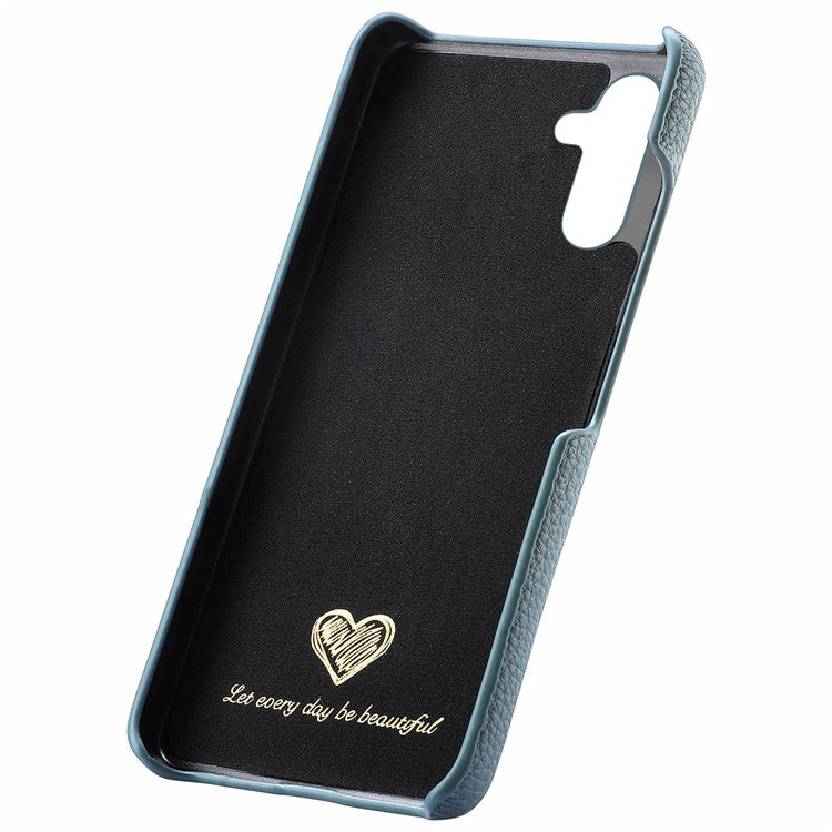 Y1 For Samsung Galaxy A35 5G Case Litchi Texture Leather+PC Back Cover - Baby Blue