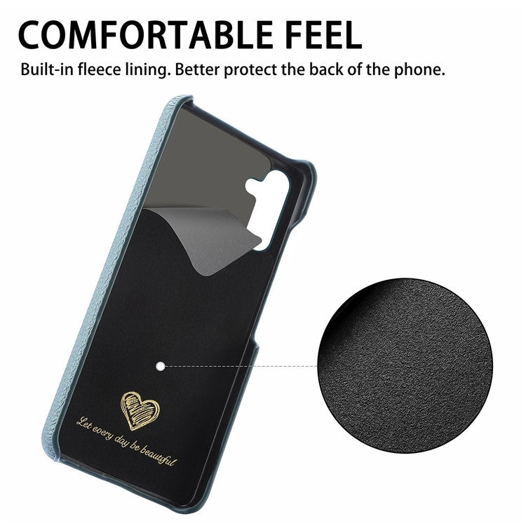 Y1 For Samsung Galaxy A35 5G Case Litchi Texture Leather+PC Back Cover - Baby Blue