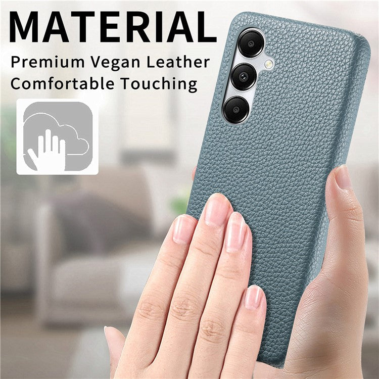 Y1 For Samsung Galaxy A35 5G Case Litchi Texture Leather+PC Back Cover - Baby Blue