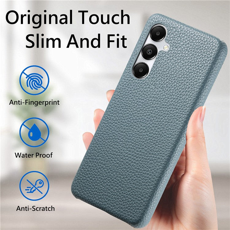 Y1 For Samsung Galaxy A35 5G Case Litchi Texture Leather+PC Back Cover - Baby Blue