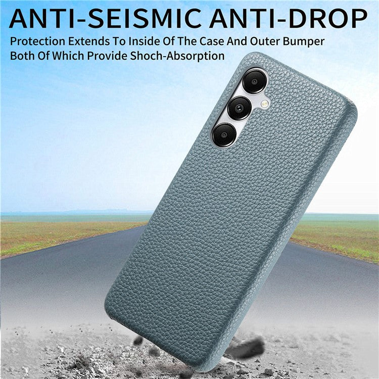 Y1 For Samsung Galaxy A35 5G Case Litchi Texture Leather+PC Back Cover - Baby Blue