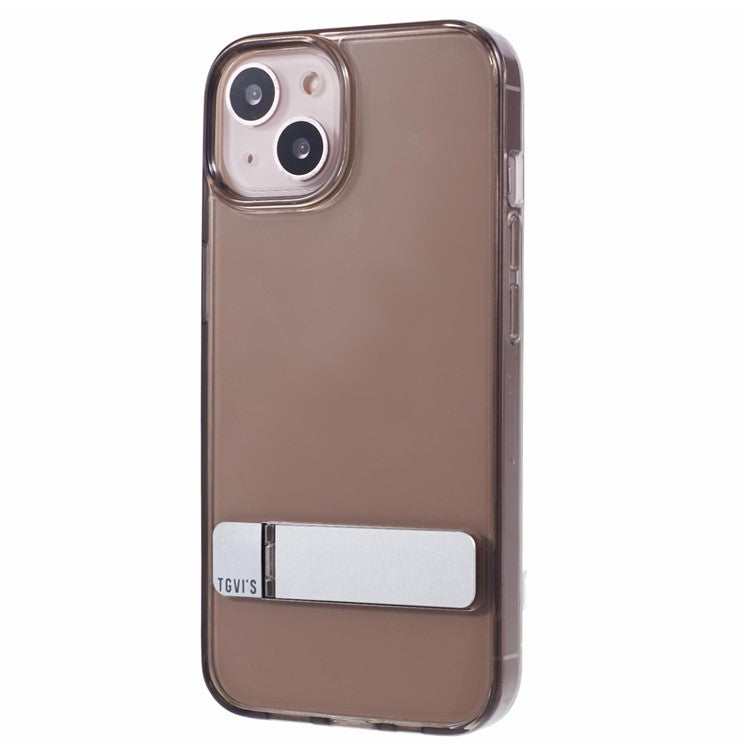 TGVI'S For iPhone 14 Phone Case Bump Proof TPU+PC Kickstand Shell - Cold Brown