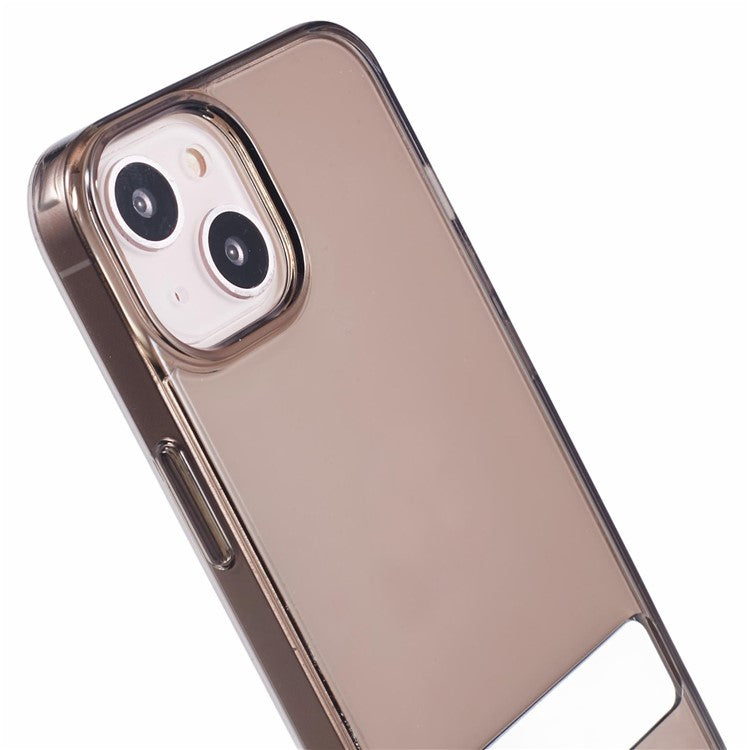 TGVI'S For iPhone 14 Phone Case Bump Proof TPU+PC Kickstand Shell - Cold Brown