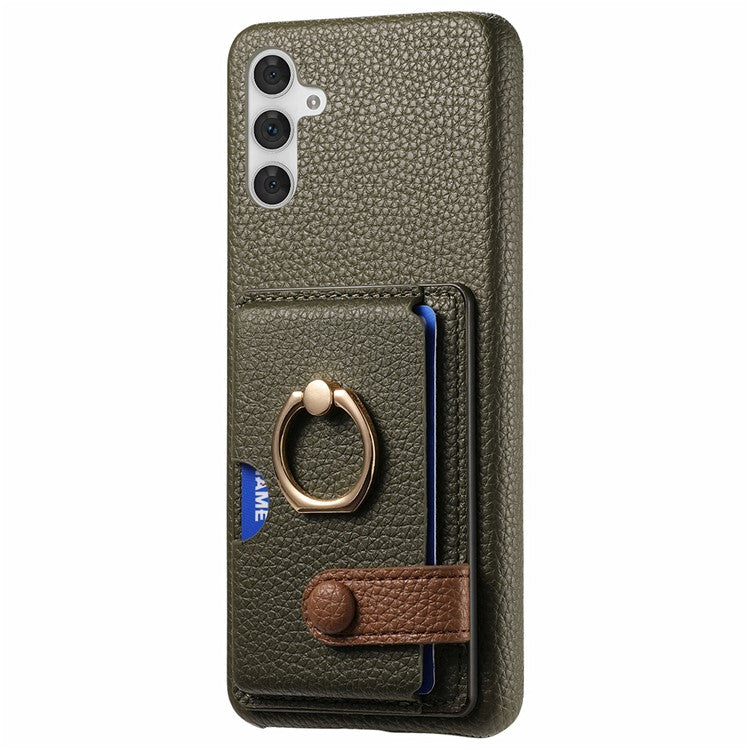 Y2 For Samsung Galaxy A54 5G Case Ring Kickstand Leather+PC+TPU Phone Cover with Card Holder - Green