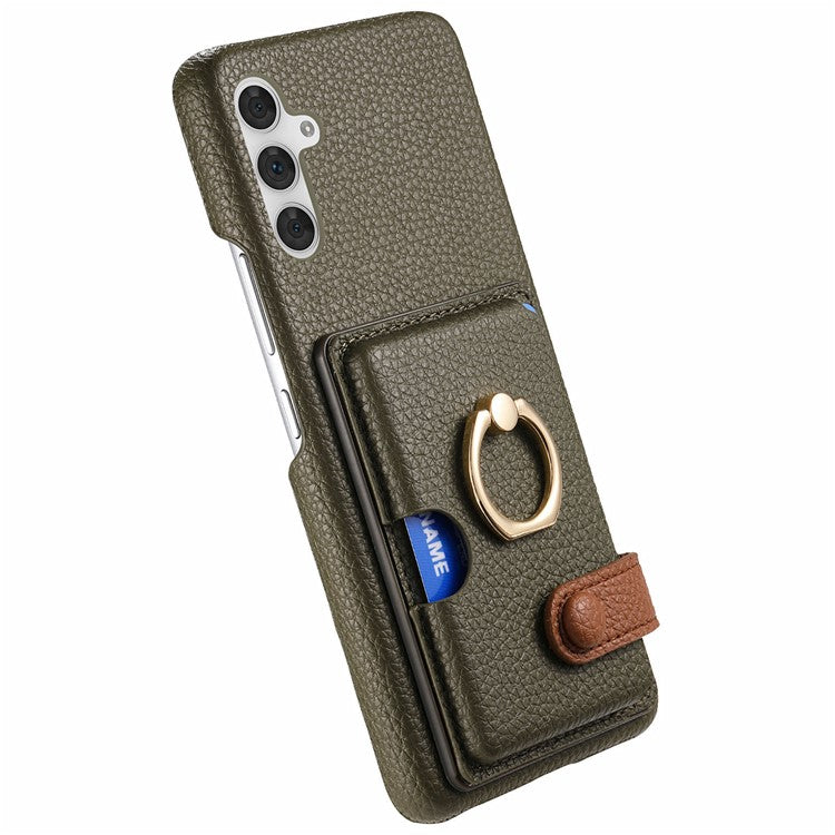 Y2 For Samsung Galaxy A54 5G Case Ring Kickstand Leather+PC+TPU Phone Cover with Card Holder - Green