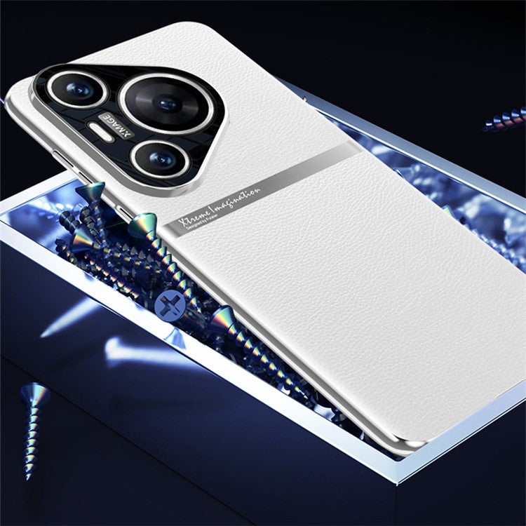 For Huawei Pura 70 Cell Phone Case PU Leather Shock Absorbing Cover - Orange