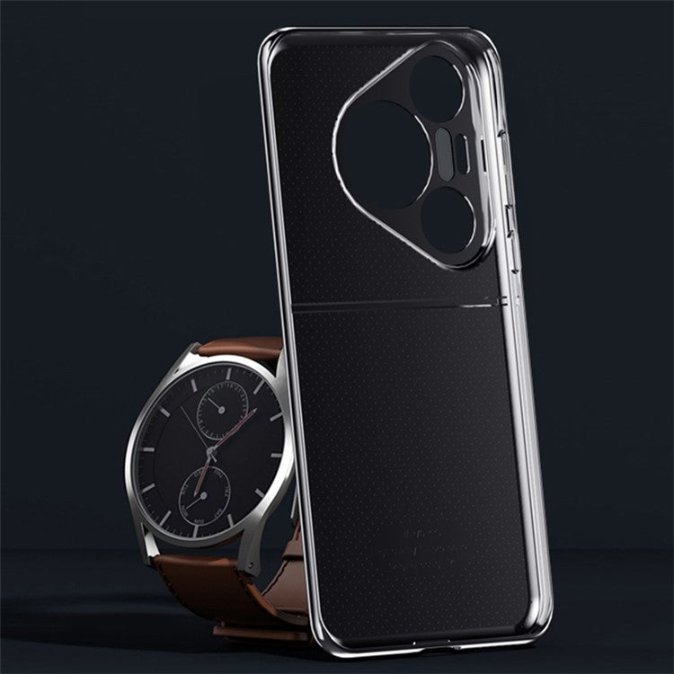 For Huawei Pura 70 Cell Phone Case PU Leather Shock Absorbing Cover - Grey