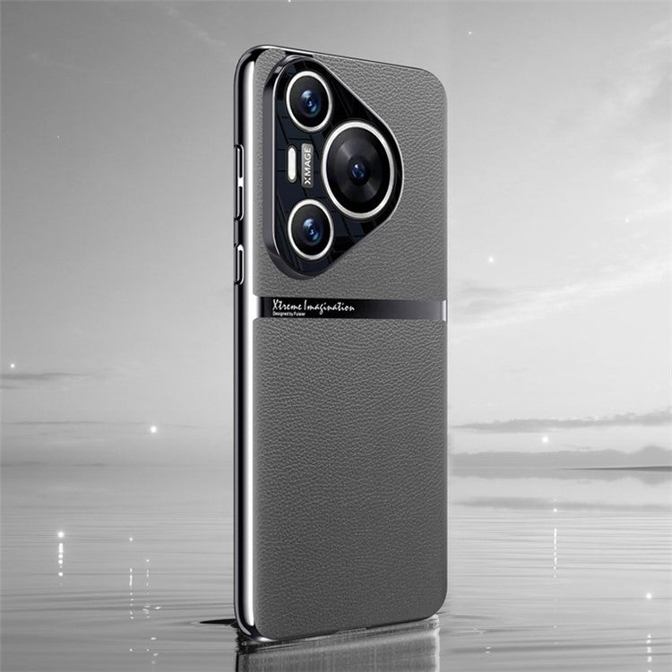 For Huawei Pura 70 Pro / Pura 70 Pro+ Phone Case Drop Protection PU Leather Back Cover - Grey