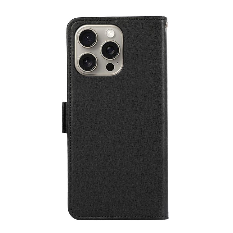 ABEEL For iPhone 14 Pro Leather Case RFID Blocking Wallet Protective Phone Cover - Black