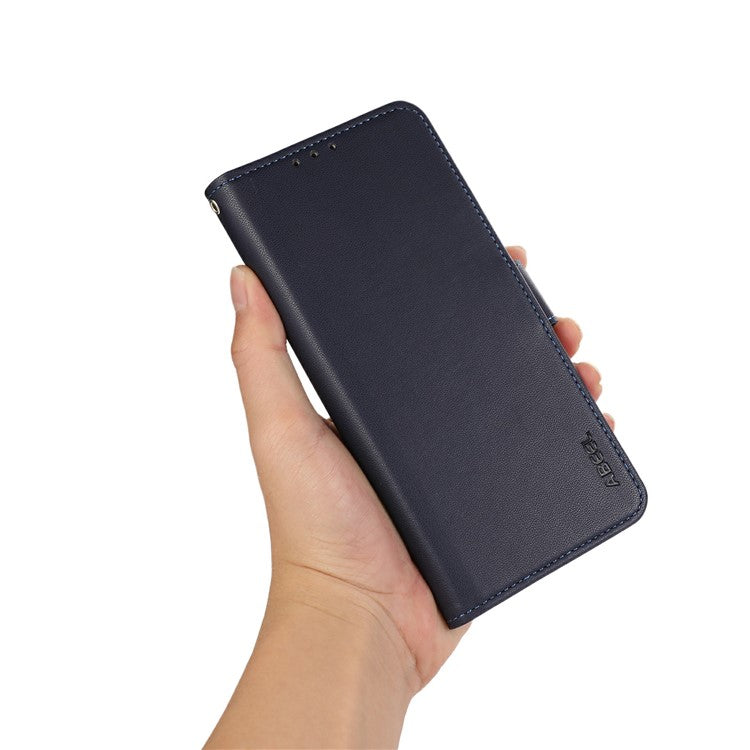 ABEEL For iPhone 14 Pro Leather Case RFID Blocking Wallet Protective Phone Cover - Blue