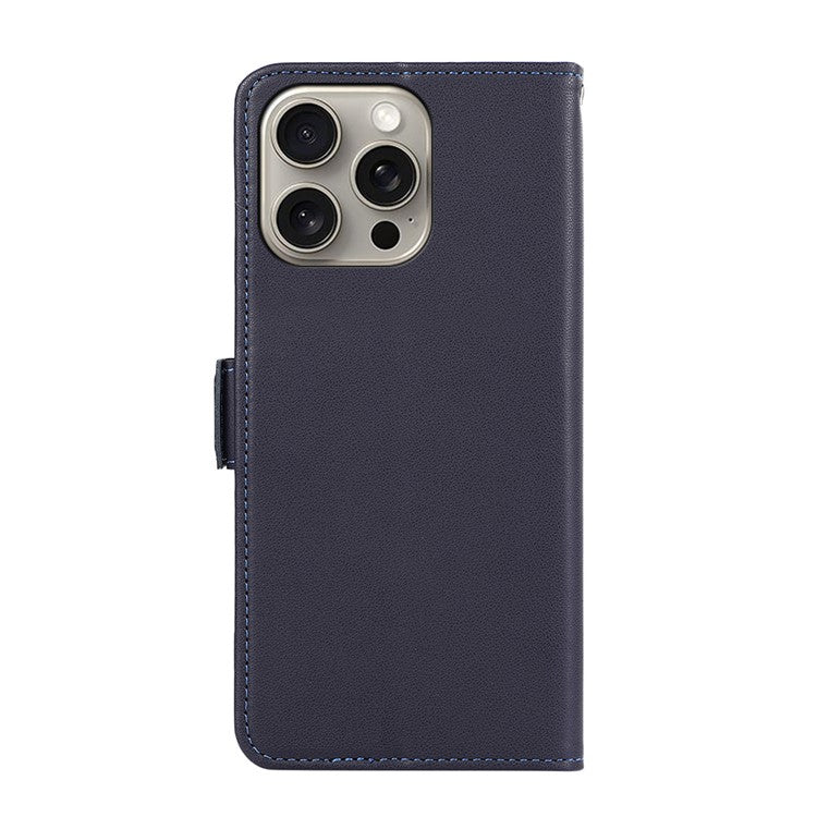 ABEEL For iPhone 14 Pro Leather Case RFID Blocking Wallet Protective Phone Cover - Blue