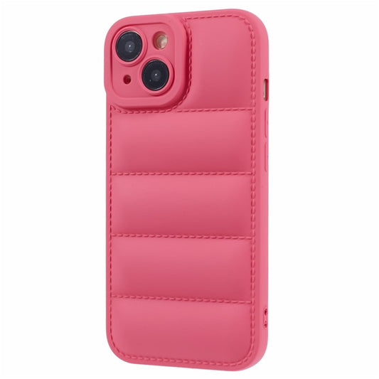 JTW Series For iPhone 14 Case TPU Down Jacket Design Protective Shell with Precise Lens Cutout - Rose