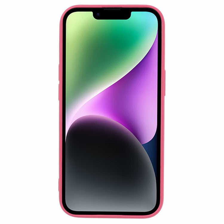 JTW Series For iPhone 14 Case TPU Down Jacket Design Protective Shell with Precise Lens Cutout - Rose