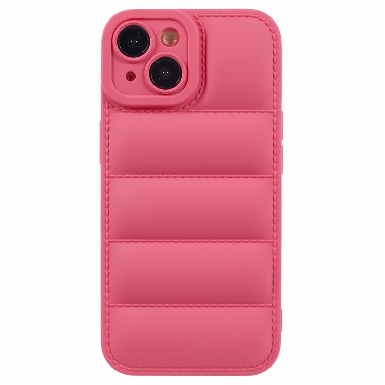 JTW Series For iPhone 14 Case TPU Down Jacket Design Protective Shell with Precise Lens Cutout - Rose