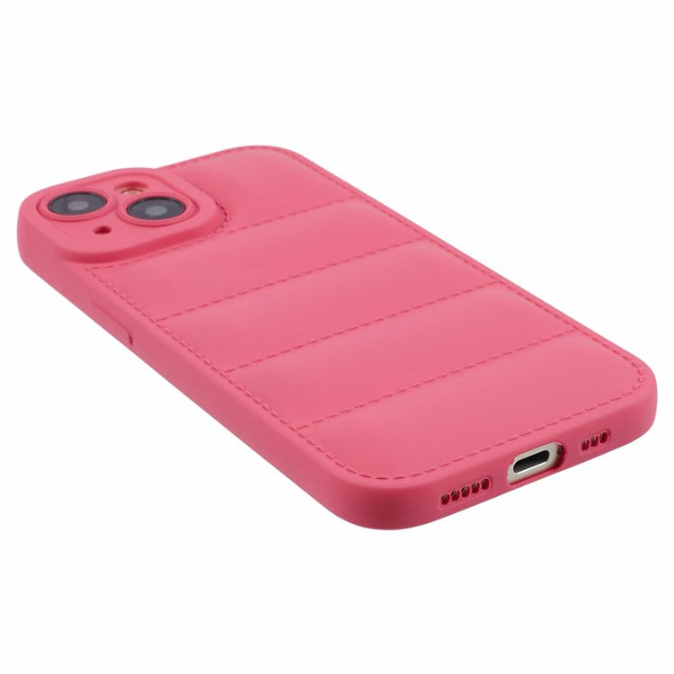 JTW Series For iPhone 14 Case TPU Down Jacket Design Protective Shell with Precise Lens Cutout - Rose