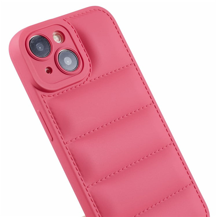 JTW Series For iPhone 14 Case TPU Down Jacket Design Protective Shell with Precise Lens Cutout - Rose
