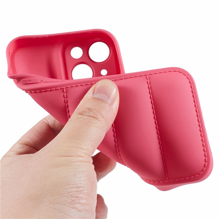 JTW Series For iPhone 14 Case TPU Down Jacket Design Protective Shell with Precise Lens Cutout - Rose