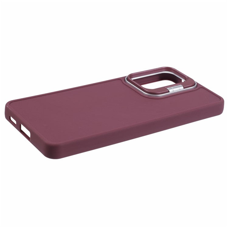 QH Series for Samsung Galaxy A13 4G / 5G Case Lens Frame Kickstand Silicone Phone Cover - Wine Red