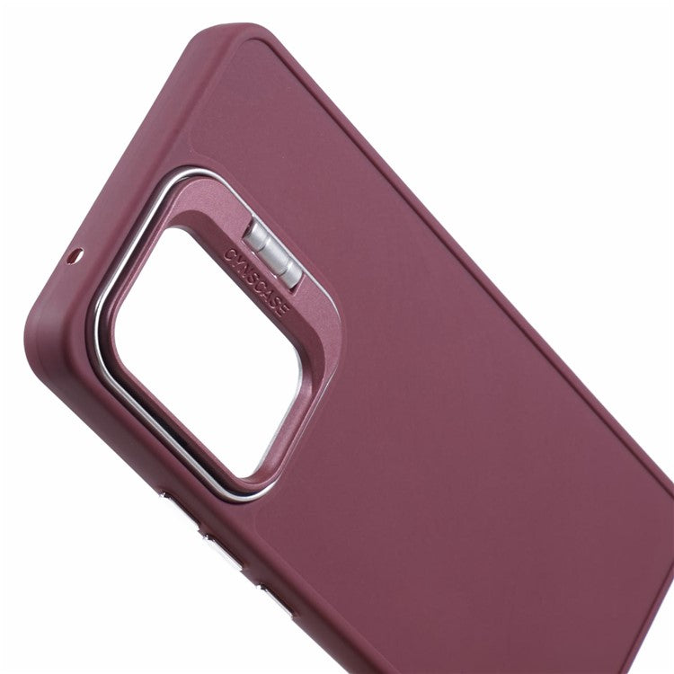 QH Series for Samsung Galaxy A13 4G / 5G Case Lens Frame Kickstand Silicone Phone Cover - Wine Red