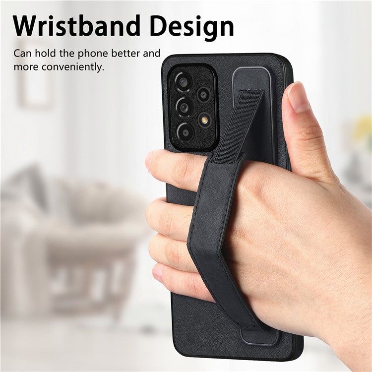 D11 For Samsung Galaxy A13 4G Case Card Slots Kickstand  PU Leather+TPU Phone Cover - Black