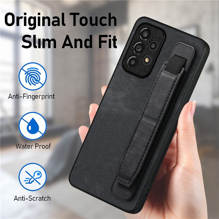 D11 For Samsung Galaxy A13 4G Case Card Slots Kickstand  PU Leather+TPU Phone Cover - Black