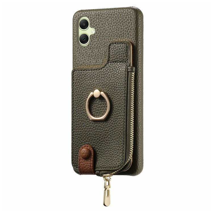 Y3 For Samsung Galaxy A05 4G Case RFID Blocking Leather+TPU Phone Protective Cover - Army Green