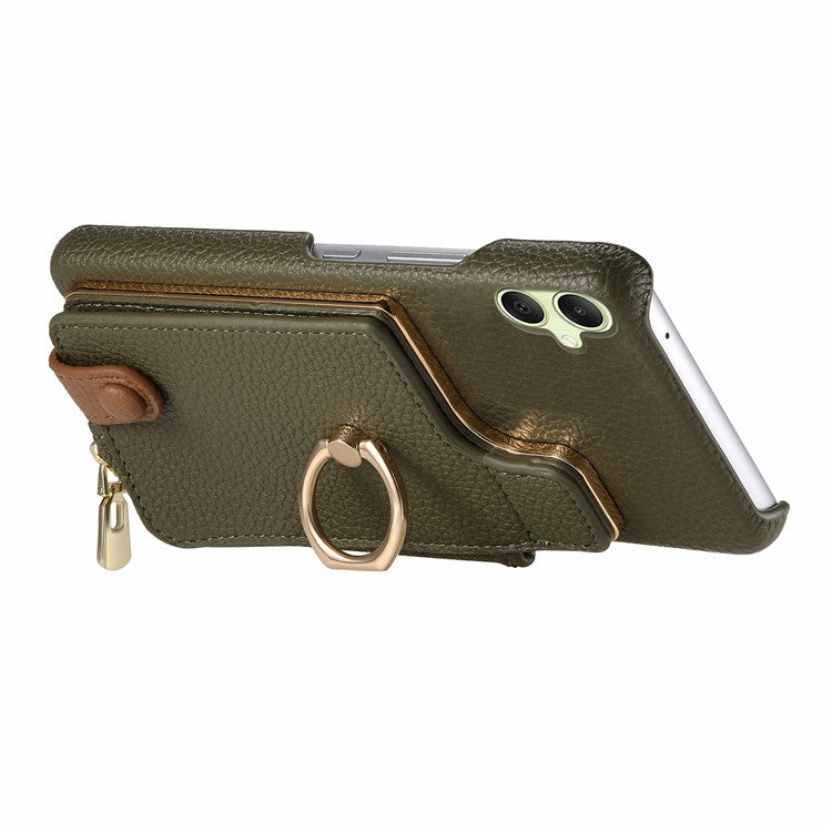 Y3 For Samsung Galaxy A05 4G Case RFID Blocking Leather+TPU Phone Protective Cover - Army Green