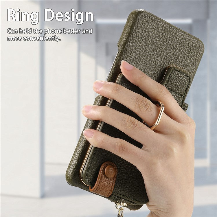 Y3 For Samsung Galaxy A05 4G Case RFID Blocking Leather+TPU Phone Protective Cover - Army Green