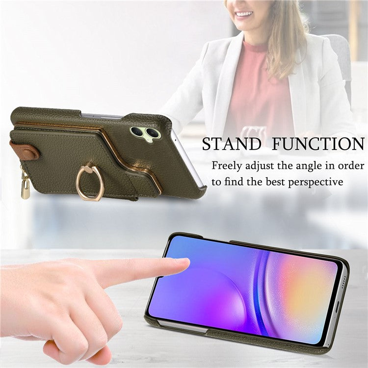Y3 For Samsung Galaxy A05 4G Case RFID Blocking Leather+TPU Phone Protective Cover - Army Green