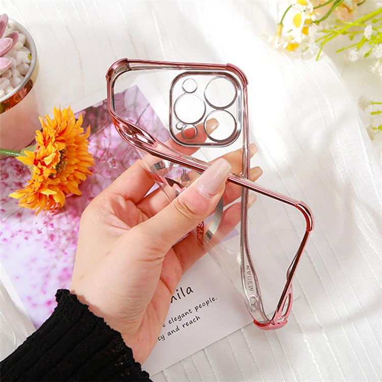 KADEM For iPhone 14 Pro Max Case Four Corners Anti-Drop Electroplated TPU Phone Shell - Purple