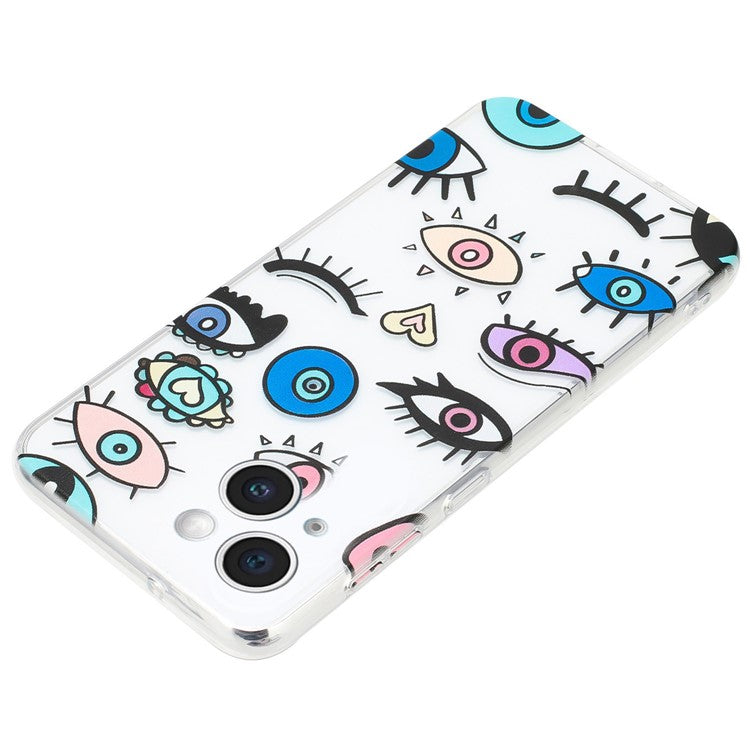 For iPhone 14 Plus Case TPU Pattern Printing Phone Guard Cover - Monster Eyes