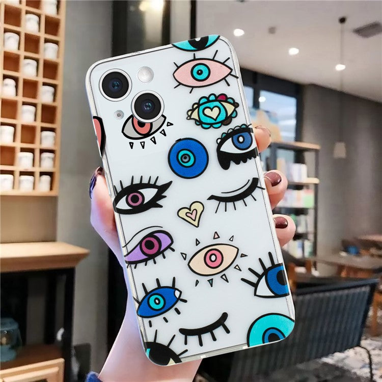 For iPhone 14 Plus Case TPU Pattern Printing Phone Guard Cover - Monster Eyes
