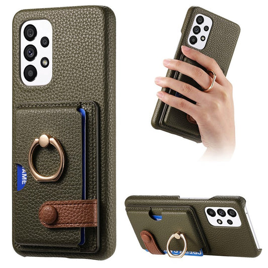 Y2 Kickstand Case for Samsung Galaxy A13 4G PU+PC+TPU Phone Cover - Green