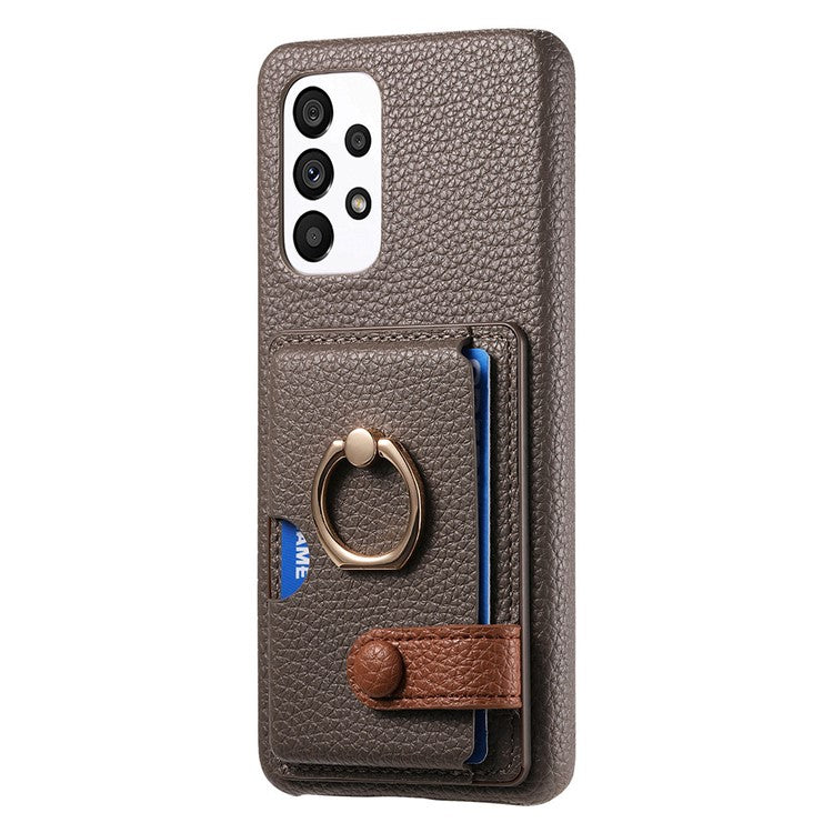 Y2 Kickstand Case for Samsung Galaxy A13 4G PU+PC+TPU Phone Cover - Silver Grey