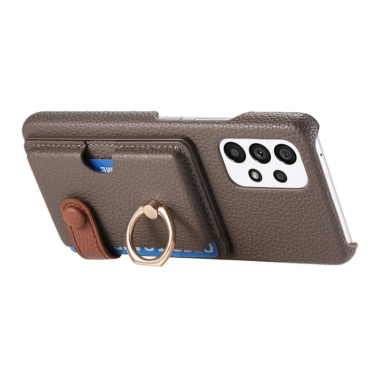 Y2 Kickstand Case for Samsung Galaxy A13 4G PU+PC+TPU Phone Cover - Silver Grey