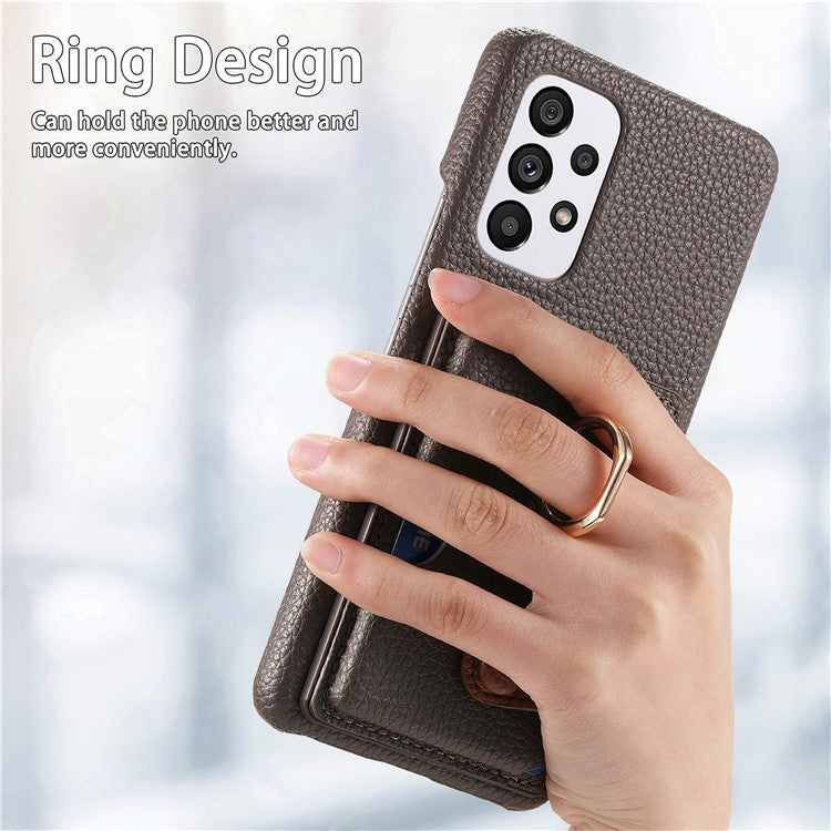 Y2 Kickstand Case for Samsung Galaxy A13 4G PU+PC+TPU Phone Cover - Silver Grey