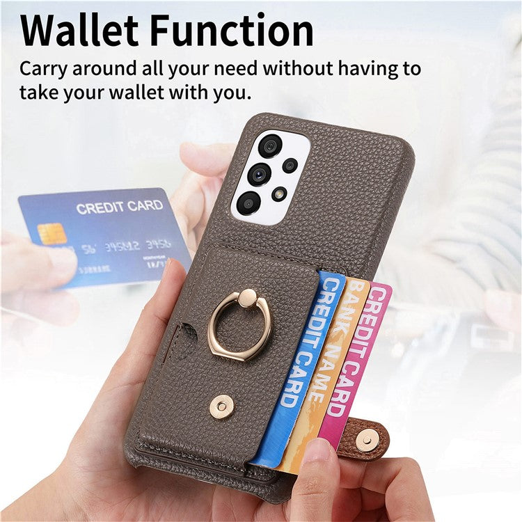 Y2 Kickstand Case for Samsung Galaxy A13 4G PU+PC+TPU Phone Cover - Silver Grey