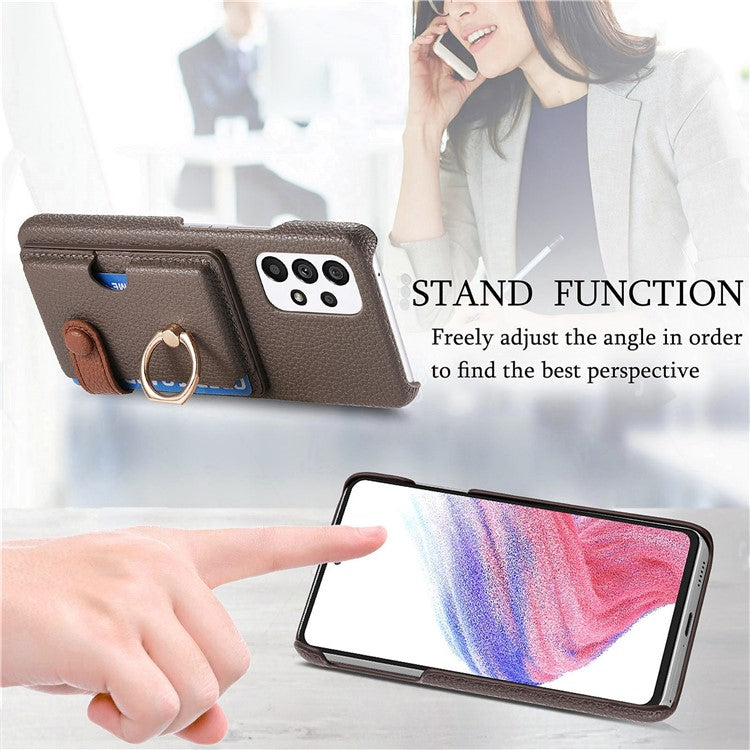 Y2 Kickstand Case for Samsung Galaxy A13 4G PU+PC+TPU Phone Cover - Silver Grey