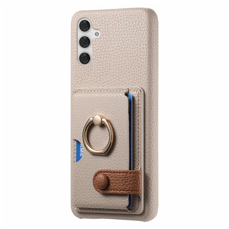 Y2 For Samsung Galaxy A14 5G / A14 4G Shockproof Case PU+PC+TPU Kickstand Phone Cover - Khaki Grey