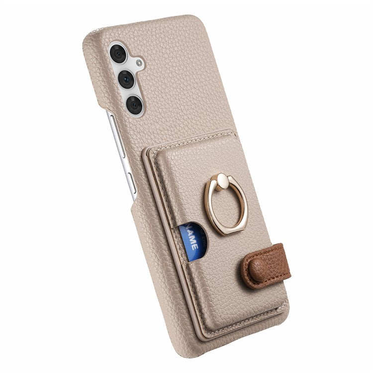 Y2 For Samsung Galaxy A14 5G / A14 4G Shockproof Case PU+PC+TPU Kickstand Phone Cover - Khaki Grey