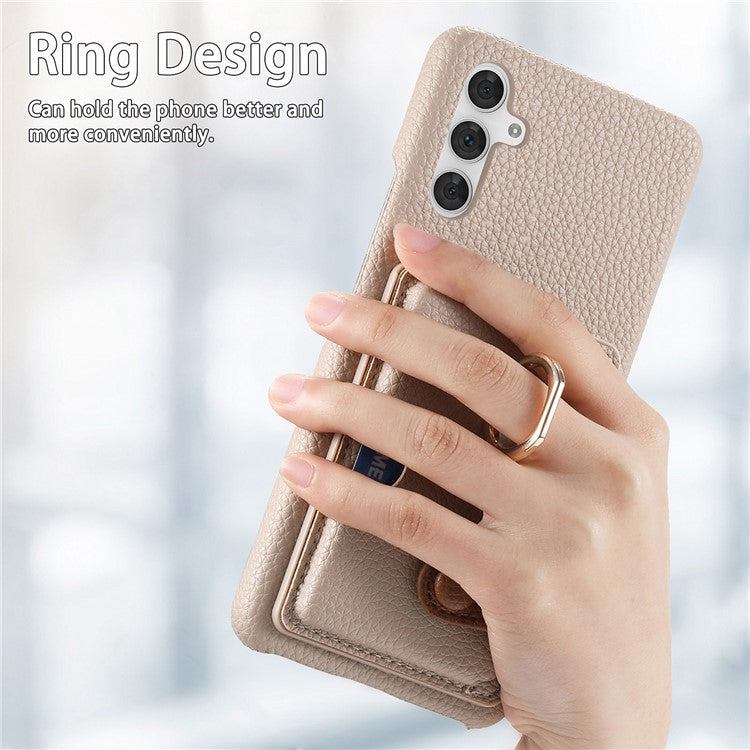 Y2 For Samsung Galaxy A14 5G / A14 4G Shockproof Case PU+PC+TPU Kickstand Phone Cover - Khaki Grey