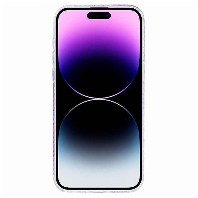 MP Series For iPhone 14 Pro Max Magnetic Case IMD Pattern TPU+Acrylic Electroplating Phone Cover - Purple