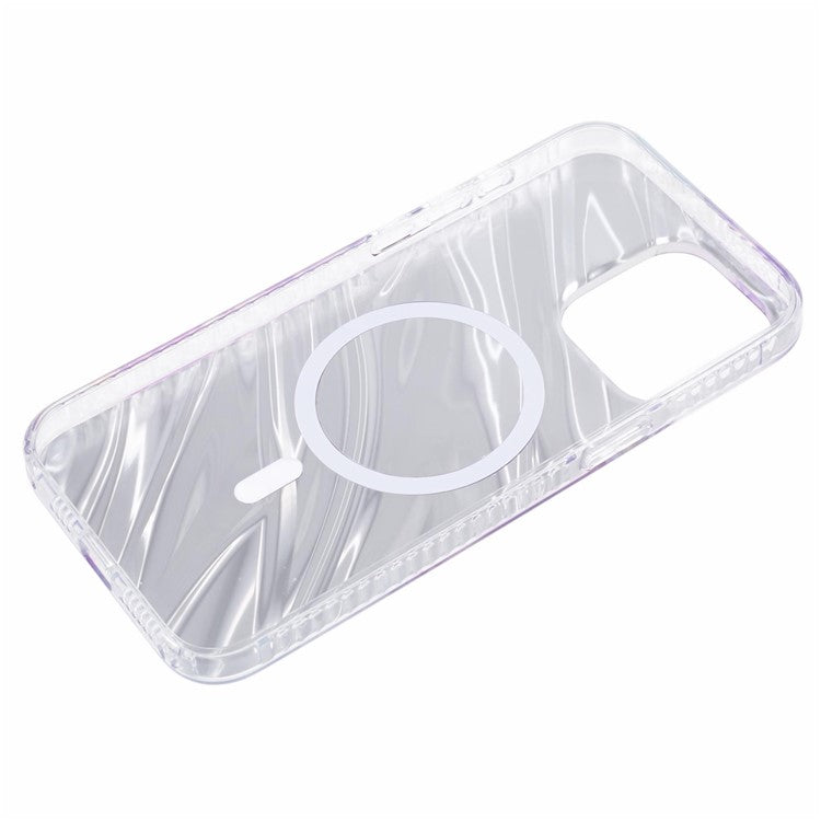 MP Series For iPhone 14 Pro Max Magnetic Case IMD Pattern TPU+Acrylic Electroplating Phone Cover - Purple