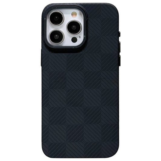 Slim Phone Cover for iPhone 14 Pro Case Grid Pattern Hard PC Phone Shell - Block