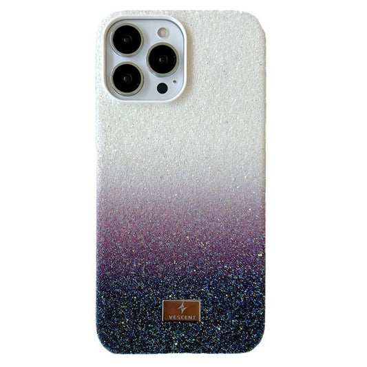 VESCENT For iPhone 14 Pro Case Gradient Color PC+TPU Phone Shell Glittery Rhinestone Design - Black