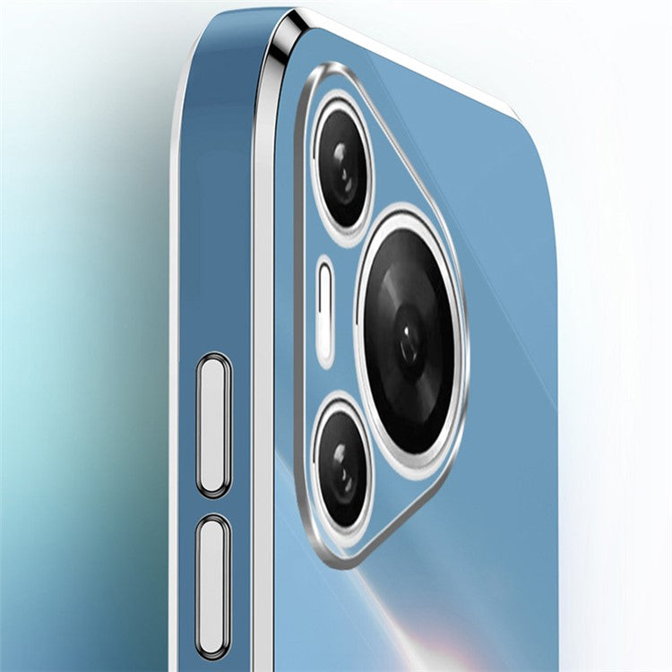 XINLI For Huawei Pura 70 Pro Case Electroplating Kickstand TPU Phone Cover - White