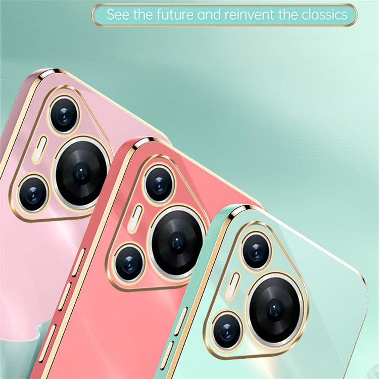 XINLI For Huawei Pura 70 Pro Case Electroplating Kickstand TPU Phone Cover - White