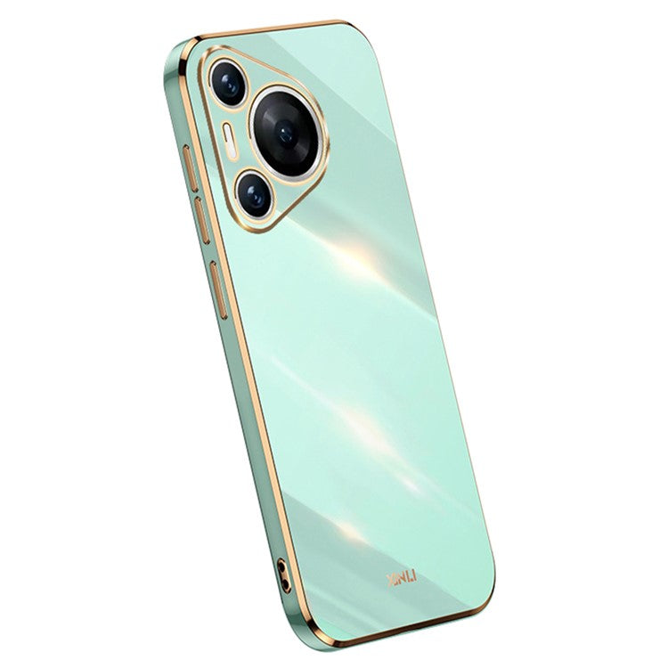 XINLI For Huawei Pura 70 Pro / Pura 70 Pro+ Case Electroplating Frame Soft TPU Phone Cover - Cyan